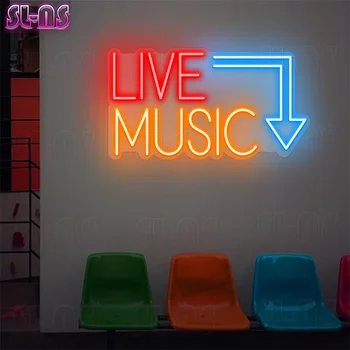 MUZICA LIVE Neon |Muzică Neon Semn |Muzica Bar cu Led-uri Semn |Music Studio Decor |Retro Home Decor |Neon Semn de Perete de Arta |Spectacol Live